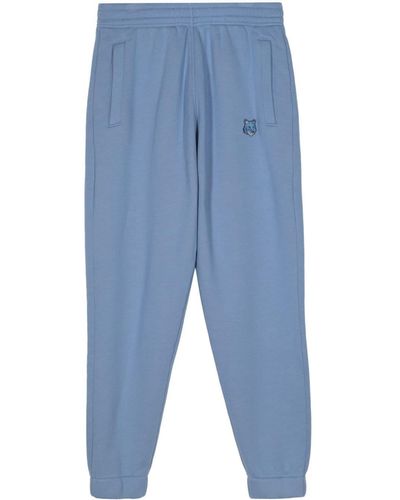 Maison Kitsuné Jogginghose mit Fuchs-Applikation - Blau