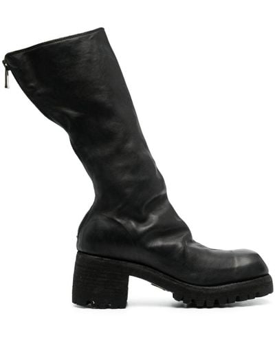 Guidi Rear Zip-fastening Leather Boots - Black