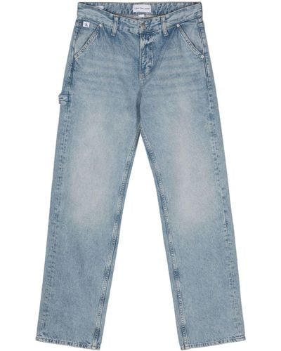 Calvin Klein Straight-leg washed jeans - Blau