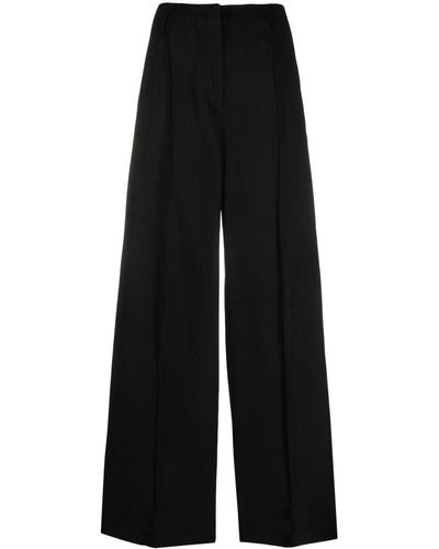 Acne Studios High-waisted Wool-cotton Palazzo Trousers - Black