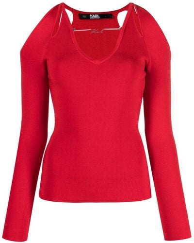 Karl Lagerfeld Cut-out Logo-charm Jumper - Red