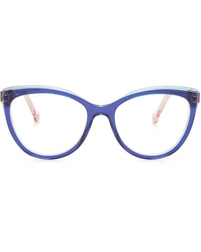Carolina Herrera バタフライ眼鏡フレーム - ブルー