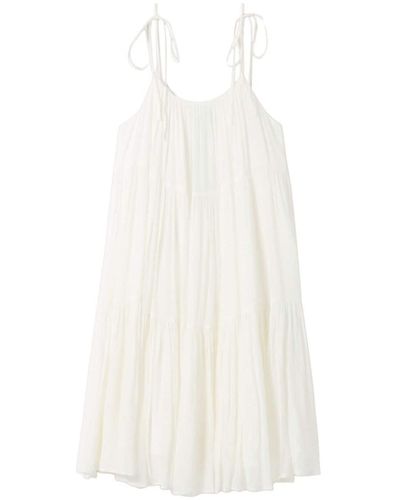 Claudie Pierlot Pleated Sleeveless Minidress - White