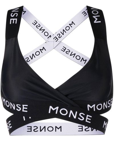 Monse Logo Crossover-strap Sports Bra - Black