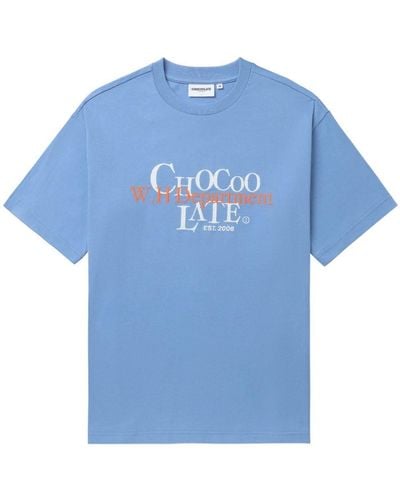 Chocoolate T-Shirt mit Logo-Stickerei - Blau