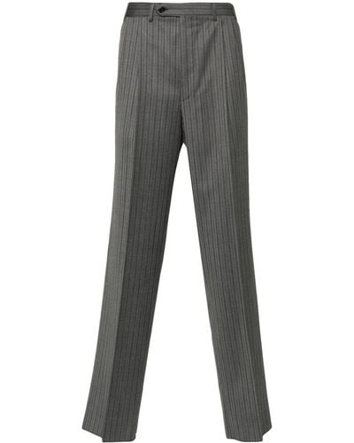 Canali Pinstripe-pattern Wool Pants - Gray