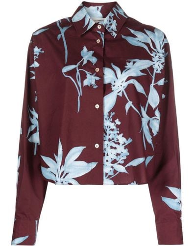 Forte Forte Floral-print Cotton Shirt - Rood