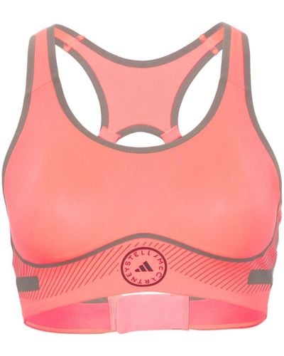 adidas By Stella McCartney Logo-print Padded Sports Bra - Pink