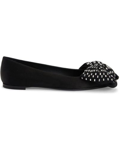 Giuseppe Zanotti Alexandrine Crystal-embellished Bow Ballet Court Shoes - Black