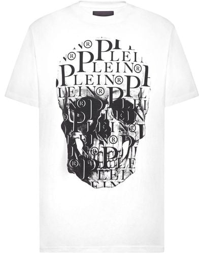 Philipp Plein Camiseta con calavera estampada - Blanco