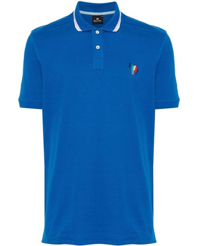 PS by Paul Smith Poloshirt Met Zebrapatroon - Blauw