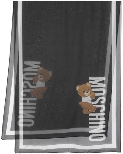 Moschino Logo-print Silk Scarf - Black