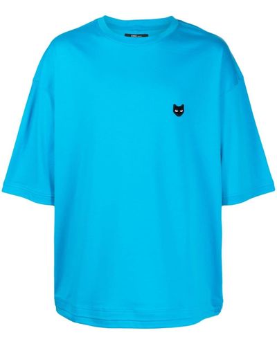 ZZERO BY SONGZIO Logo-patch Cotton T-shirt - Blue