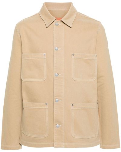 Sandro Twill Cotton Shirt Jacket - Natural