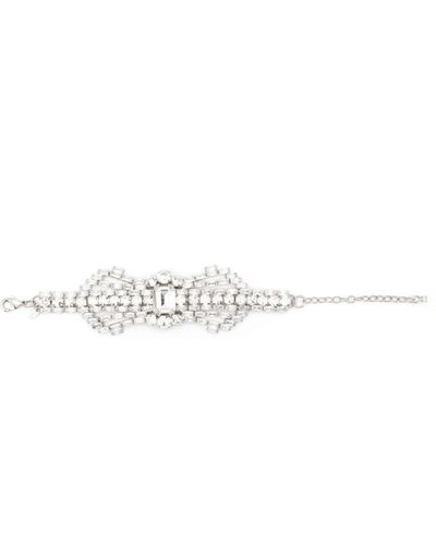 Alexandre Vauthier Bow Tie Rhinestone-embellished Bracelet - White