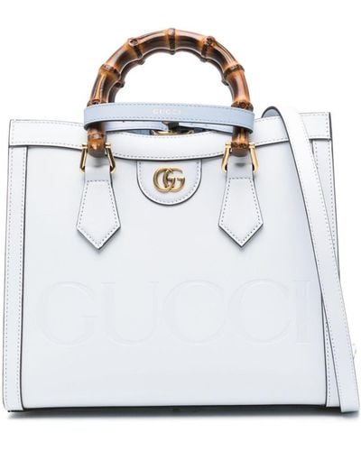 Gucci Diana Leather Tote Bag - White