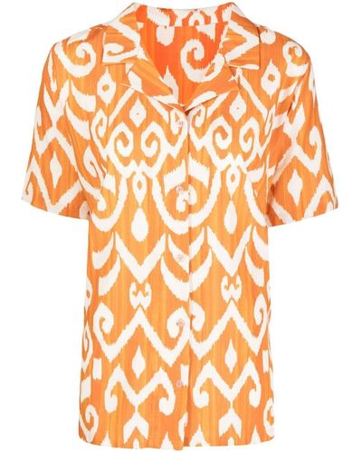 Bambah Geometric Short-sleeve Shirt - Orange