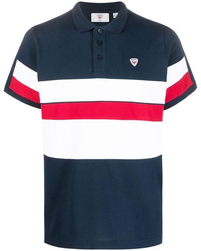 Rossignol Logo-print Striped Polo Shirt - Blue
