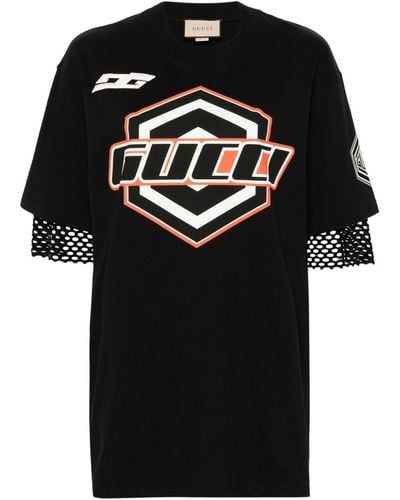 Gucci T-Shirt mit Strassverzierung - Schwarz