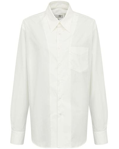 MM6 by Maison Martin Margiela Slash-Detail Cotton Shirt - White