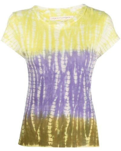 Raquel Allegra T-shirt en coton Liv à imprimé tie-dye - Violet