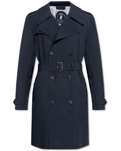 Save The Duck Zarek Double-breasted Trench Coat - Blue