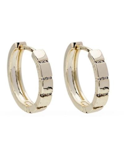 Kenneth Jay Lane Gold-plated Sculpted Hoop Earrings - White