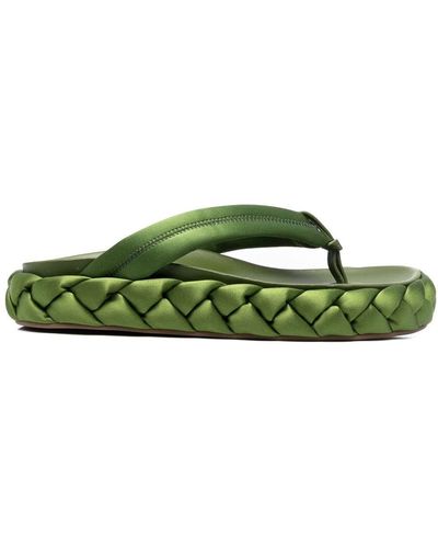 Le Silla Aiko Satin Sandals - Green