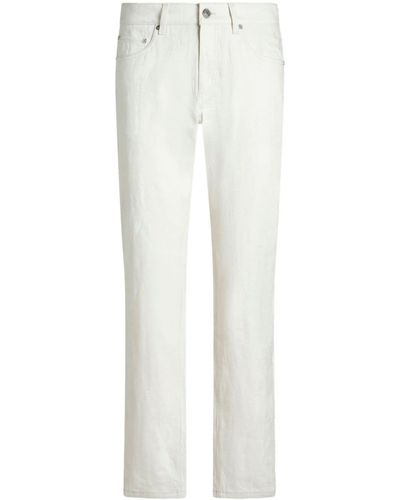Etro Schmale Jacquard-Jeans - Weiß