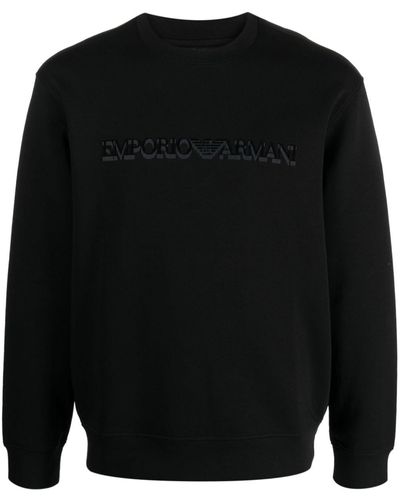 Emporio Armani フロックロゴ スウェットシャツ - ブラック