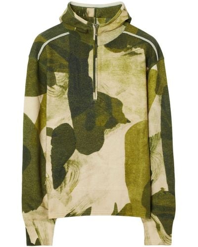 Burberry Hoodie mit Camouflage-Print - Grün