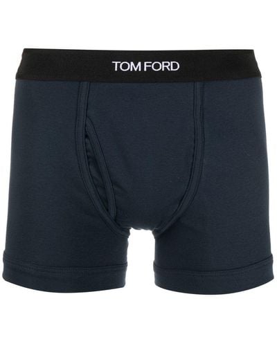 Tom Ford Shorts mit Logo-Bund - Blau