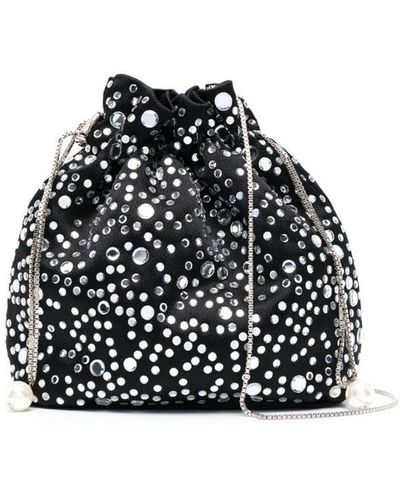 Rosantica Selene Illusione Embellished Bucket Bag - Black