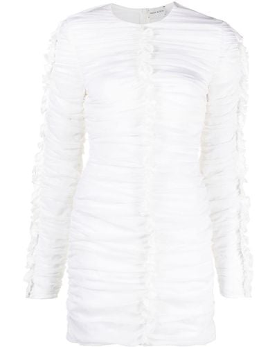 Magda Butrym Ruched Silk Mini Dress - White