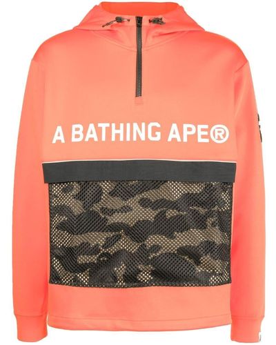 A Bathing Ape Kapuzenjacke mit Logo-Print - Orange