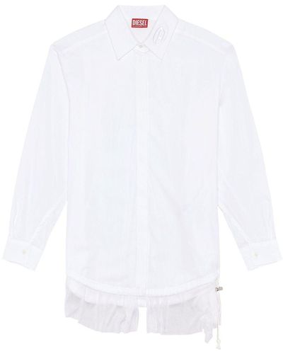 DIESEL Chemise en coton C-ENTEL à design superposé - Blanc