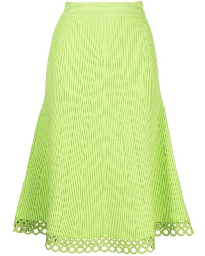 Jonathan Simkhai A-line Ribbed Midi Skirt - Green