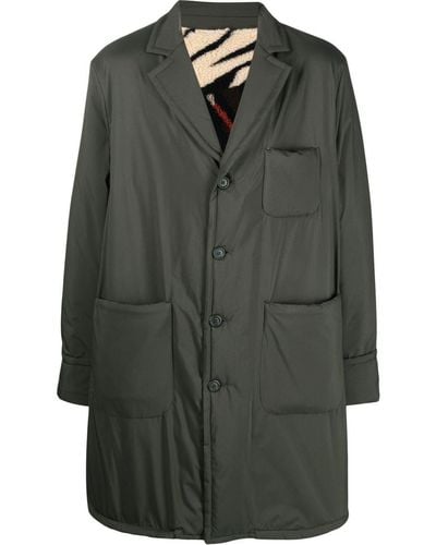 4SDESIGNS Single-breasted Button Parka Coat - Green