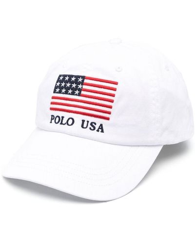 Polo Ralph Lauren Usa-flag Detail Baseball Cap - White