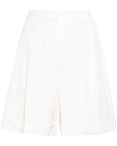 Alexander McQueen Pantalones cortos de talle alto con pinzas - Blanco