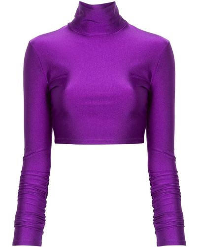 ANDAMANE Orchid Cropped Jersey Top - Purple