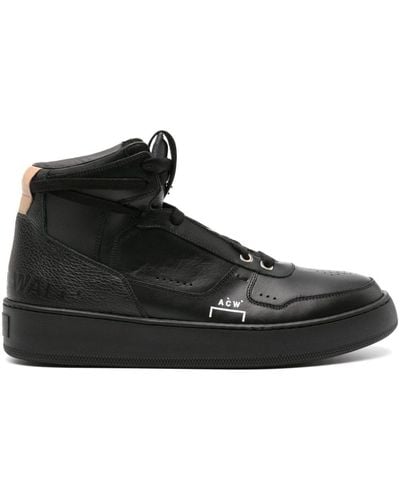 A_COLD_WALL* Logo-print Leather High-top Sneakers - Black