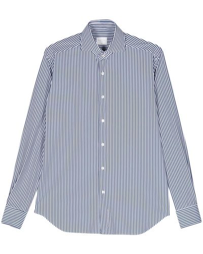 Xacus Striped Patterned-jacquard Shirt - Blue