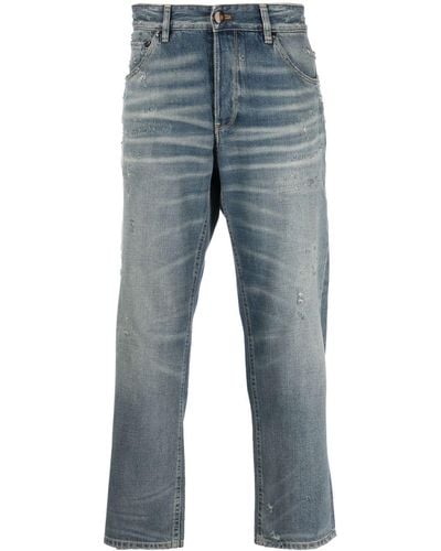 PT Torino Straight-Leg-Jeans mit Tragefalten - Blau