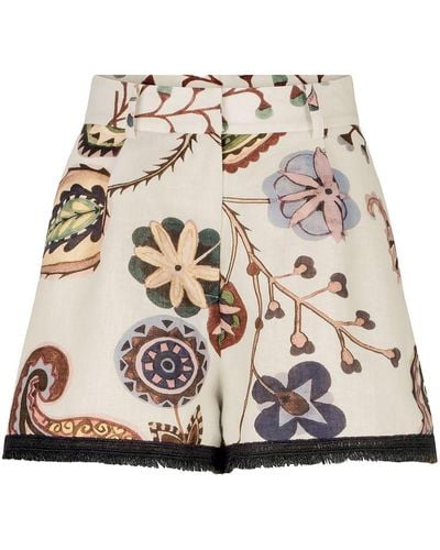 Silvia Tcherassi Arnit Floral-print Shorts - Natural