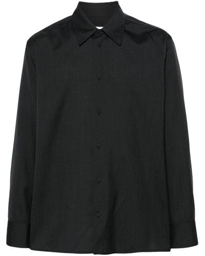 Jil Sander Ripstop Wool Shirt - Black