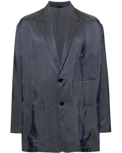 Giorgio Armani Patterned-jacquard Shirt Jacket - Blue