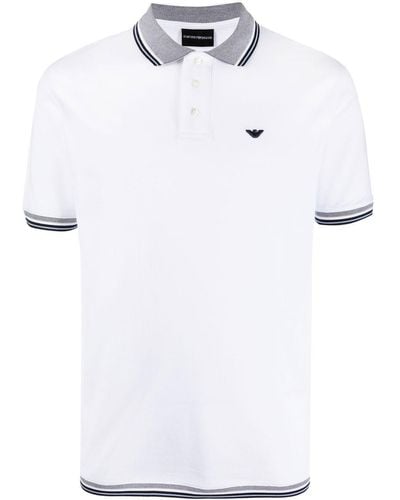 Emporio Armani Poloshirt mit Logo-Stickerei - Weiß