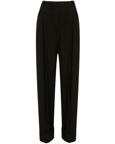 Victoria Beckham Pantalon ample à plis - Noir