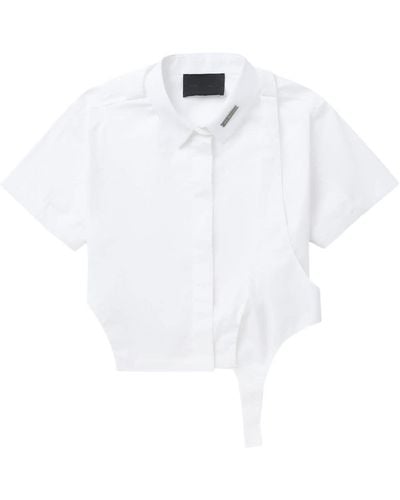 HELIOT EMIL Layered Cropped Cotton Shirt - White